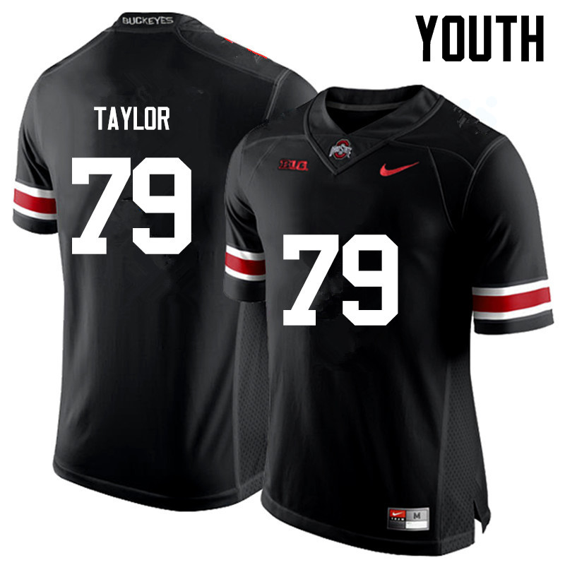 Youth Ohio State Buckeyes #79 Brady Taylor Black Game College Stitched Football Jersey 23RC045KQ